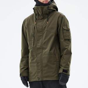 Olive <strong>Green</strong> <strong>Ski</strong> Snowboard <strong>Jacket</strong> - Hoodie Waterproof Windproof for Skiing - Product Image 2