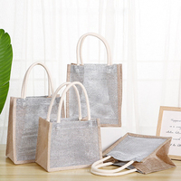 Sac fourre-tout en jute en gros, promotion, cadeau, réutilisable, pour les courses, personnalisé, en chanvre