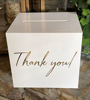Support d'affichage en acrylique transparent mat personnalisé avec motif et LOGO pour boîte à dons anonymes, idéal pour événements caritatifs, mariages, cadeaux et jeux.