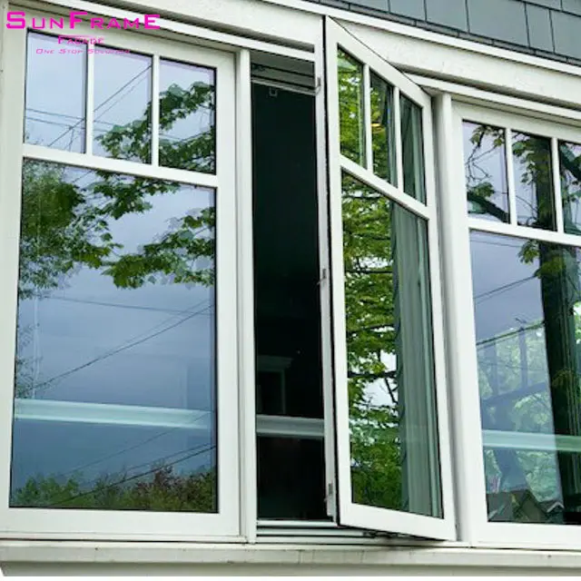 Nuova combinazione di finestre termicamente rotte finestra in alluminio a battente con doppi vetri