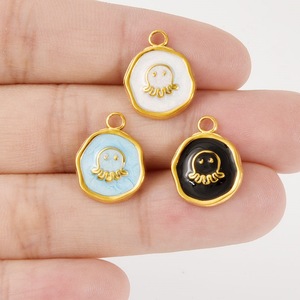 จี้แมงกะพรุนสแตนเลส 304 ชุบทอง 18K เคลือบสีแบบหยดน้ำมัน สำหรับทำเครื่องประดับ DIY - Product Image 2