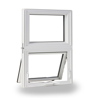 Fenêtre à auvent en aluminium au design moderne, ouverture par le haut, double vitrage, verre isolant Low-E, insonorisée, extérieure