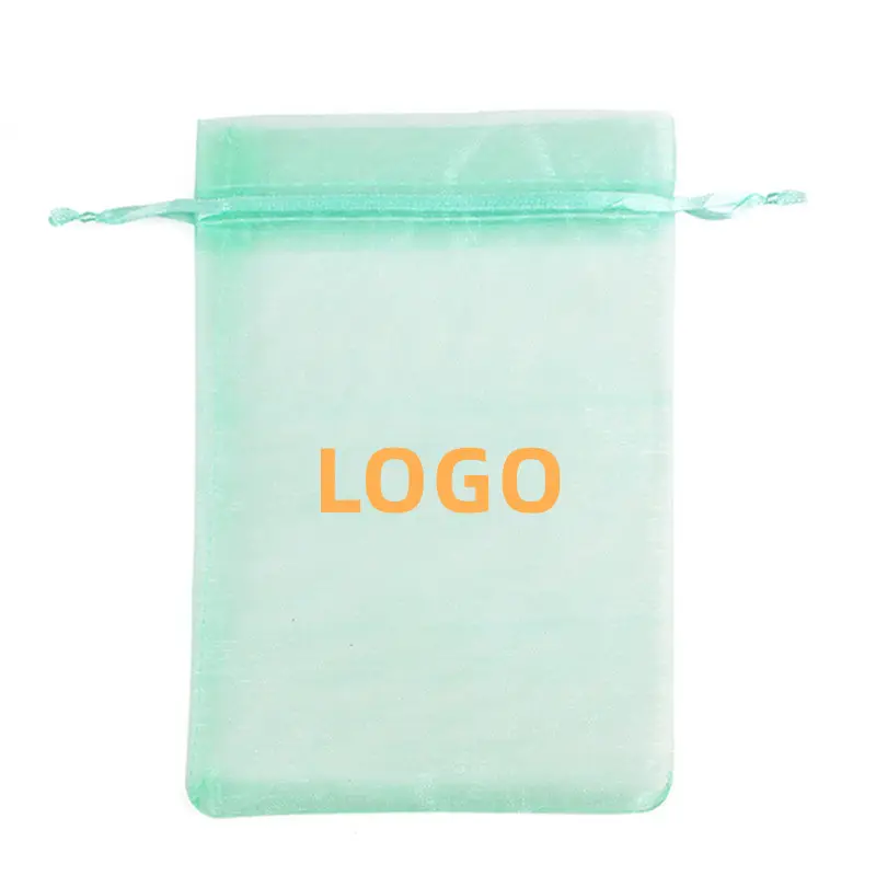Mehrfarbige Schmuck Kordel zug beutel Net Gift Goody Bags für Badezimmers eifen Makeup Samples Sheer Mesh Bag Custom Logo