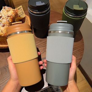 Taza Térmica Aislada al Vacío de Acero Inoxidable 304/201, Aislamiento de 6-12 Horas, Anticaída, Diseño Moderno Minimalista, Taza de Regalo Unisex - Product Image 1