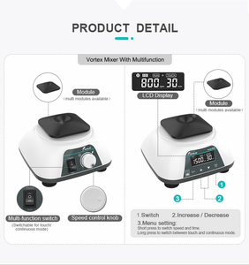 เครื่องผสมแบบมินิรุ่น VM สำหรับขวดแก้ว พร้อมมอเตอร์ไร้แปรงถ่าน และระบบสัมผัส/ใช้งานได้ทันที ดีไซน์แบบหลายแผ่น ข้อมูลทางเทคนิค - Product Image 2