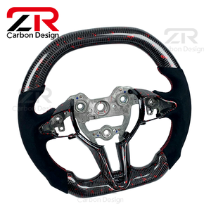 Volante Deportivo Personalizado para Interior de Auto, en Cuero Genuino y Fibra de Carbono, para Hyundai Elantra <span class=keywords><strong>N</strong></span>, I30N, I20N, Veloster <span class=keywords><strong>N</strong></span> - Product Image 3