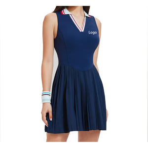 カスタムパドルポロワンピーススポーツドレスアンダーショーツ付き女性用スポーツウェアプリーツテニスドレス - Product Image 1
