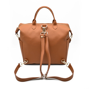 Bolsa de Pañales para Bebé, Personalizada de Fábrica, Vegana, de Cuero PU Marrón, con Múltiples Bolsillos, Mochila de Maternidad, Bolsa de Hospital para Mamá con Cambiador - Product Image 4