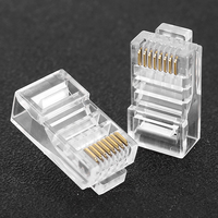 Connecteur RJ45 professionnel Cat5e Cat6 plaqué or en cuivre 1u 3u 6u 15u 30u 50u 3 broches réglable et rotatif