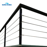 Kit de balustrade en câble d'acier pour escalier, poteaux de balustrade, connexion par câble métallique, conception durable, système de garde-corps en câble