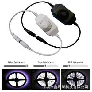 Led Single Color Dc <b>Dimmer</b> Rotary Switch Controller Black White Plug Connector 8a 1 Channel Plastic Easy Installation - Product Image 4