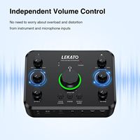 Carte son LEKATO rechargeable pour interface audio Bluetooth USB, microphone XLR, ligne Hi-Z, 24 bits/96 kHz, alimentation fantôme 48 V
