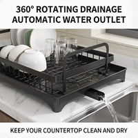 Égouttoir à Vaisselle en Métal Durable de Haute Qualité, Sur Évier, Support de Rangement pour Couteaux et Ustensiles de Cuisine