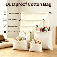 Sac en coton personnalisé avec cordon de serrage pour la vente en gros, pochette en coton avec logo sur mesure pour le rangement et l'emballage de sacs à main et de chaussures