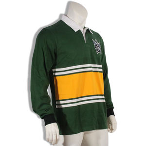 Camiseta de manga larga de poliéster/algodón, Polo de Rugby de diseño libre, personalizada, a rayas, OEM - Product Image 3