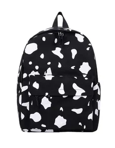 Cute Cow Pattern Canvas Backpack Travel School Bookbag Casual Shoulders Bag Satchel Daypack for Outdoor Camping Hiking Backpacks