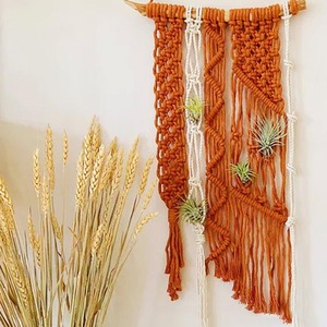 Tapiz colgante de planta de aire de algodón de grapa larga tejido a mano, colgante de pared personalizado, escaparate de dormitorio, tienda de fondo, decoración de pared - Product Image 5