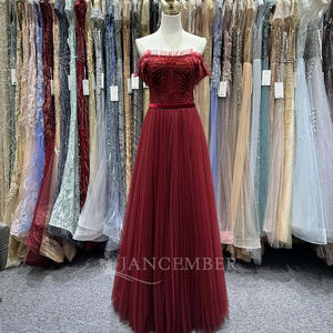 Jancember Lsja43 Vintage Bordeauxrode Ruche Damesavondfeest Galajurken - Product Image 4