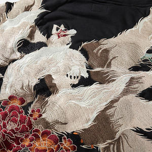 Phong Cách Nhật Bản 6XL Cộng Với Kích Thước Áo Yokosuka Ukiyo-E Thêu <span class=keywords><strong>Fox</strong></span> Độc Đáo Nhung Lông Cừu Với Bạc In Phổ Bản sắc - Product Image 3