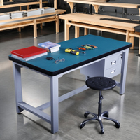 Banc de travail antistatique robuste à double tiroir, bancs de travail pour électriciens, banc de travail ESD, bureau de construction, vente chaude