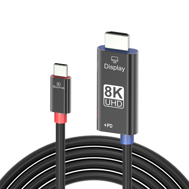 Type C to HDMI Cable 8K\60Hz HDR PD Fast Charging DP Alt Mode Adapter Male to Male for Monitor TV Laptop Projector