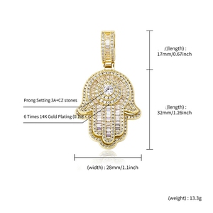 Vendita calda Instagram ciondoli più popolari <span class=keywords><strong>con</strong></span> Hamsa a forma <span class=keywords><strong>di</strong></span> <span class=keywords><strong>mano</strong></span> Hip Hop Hamsa ciondoli <span class=keywords><strong>collana</strong></span> MOQ 1 pezzo tutto in magazzino - Product Image 6