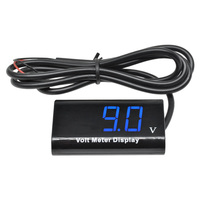Voltmeter Tampilan Digital Tiga Angka LED 0.56 Inci DC 3-18V Dua Kabel IPX6 Tahan Air untuk Mobil, Sepeda, Motor