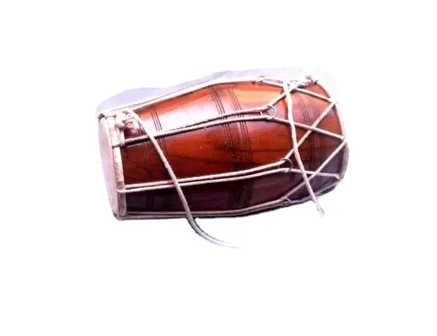 Set batteria in legno strumenti musicali indiani Dhoolak set batteria in legno artigianato in legno Dhoolak