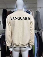 Blouson universitaire personnalisé style hip-hop en toile matelassée coupe-vent avec broderie chenille et manches en laine/viscose
