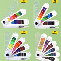 Peinture à l'aquarelle solide semi-sèche aquarelle lavable ensemble de peinture à l'aquarelle bricolage artisanat et peinture sur toile