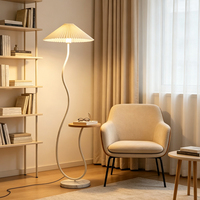 Lampe sur pied LED E27 plissée avec étagère de rangement, lampe sur pied moderne minimaliste pour salon et chambre à coucher CRI90