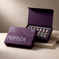 Boîte rigide personnalisée avec couvercle et base en prunier pour 10 flacons de peptides, impression offset avec éponge