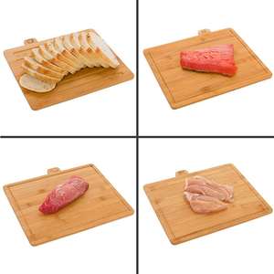 Ensemble de 4 planches à découper en bambou Rectangle écologique Planche à découper en bois naturel Support personnalisable pour la cuisine jetable - Product Image 4