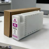 Cartucho de Tinta de Pigmento WEL-TRY T41F5 T41F2 T41F3 T41F4 con Chip, Volumen 350 ml, para Impresoras Epson SureColor SC-T3405 T5405