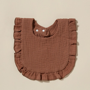 Baberos de babero de <span class=keywords><strong>4</strong></span> capas para recién nacidos, Baberos de muselina de algodón orgánico, Baberos con volantes para bebés - Product Image 3