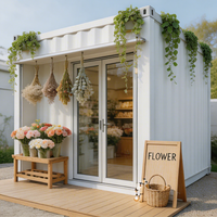 Magasins de fleurs modernes en conteneurs maritimes préfabriqués 20ft 40ft, structures mobiles, maisons conteneurs, kiosques de restauration rapide