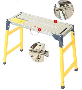 Taburete de Trabajo Plegable de 500 kg y Escalera Manual con Reposapiés, Nuevo Tipo de Plataforma de Trabajo de Seguridad Plegable, Portátil y Móvil - Product Image 2