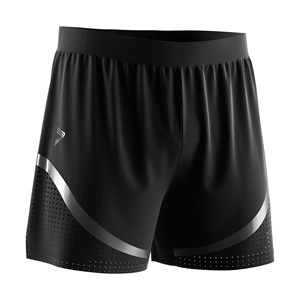 Shorts de course en plein air, vêtements de sport décontractés avec logo réfléchissant haute visibilité et poche zippée pour le jogging, l'entraînement et les sports - Product Image 3