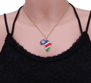 Trend Stainless Steel Hip Hop Africa Map Pendant &amp; Necklace for Men Jewelry 18K Gold Afghanistan Africa Algeria Egypt Map - Product Image 2