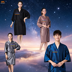Bata <span class=keywords><strong>de</strong></span> Cliente para Salón, Kimono Grande Personalizado con LOGO, Capa <span class=keywords><strong>de</strong></span> Peluquería, Vestido <span class=keywords><strong>de</strong></span> Belleza, Batas para Clientes <span class=keywords><strong>de</strong></span> SPA, <span class=keywords><strong>Hotel</strong></span> y Barbería - Product Image 1