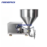 Machine de remplissage semi-automatique pneumatique à pompe à engrenages servo pour jus, boissons, crème, confiture, avec trémie de 30L pour liquides et pâtes