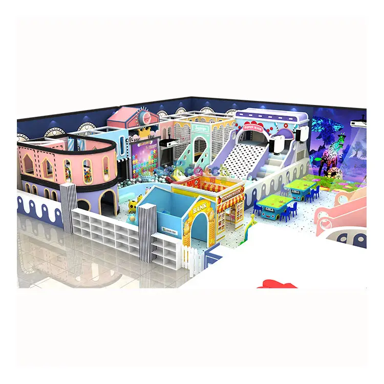 2023 Neues Design Kids Park Indoor-Spielbereich Kunststoff-und Holz spielgeräte Niedrige Preise