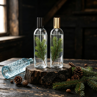 Desain Baru Botol Kaca Parfum Silinder Tinggi Tipis Bening 100ml Kosong dengan Atomizer Bertekanan 100pcs.