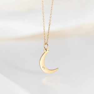 <span class=keywords><strong>Collana</strong></span> <span class=keywords><strong>Luna</strong></span> di Inspire Jewelry, <span class=keywords><strong>Collana</strong></span> Personalizzabile con Lettera e <span class=keywords><strong>Luna</strong></span>, Gioiello Popolare in Acciaio Inossidabile, Regalo per Donne - Product Image 1