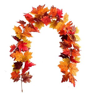Guirlande de feuilles de soie artificielles en forme de vigne d'érable, 175 cm, pour la décoration d'automne de la maison - Product Image 2