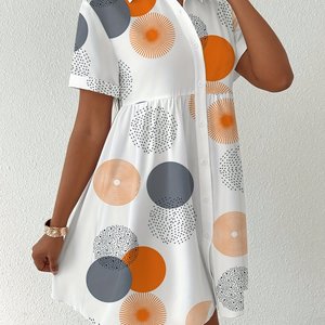 Robe longue gris pour femme <span class=keywords><strong>grande</strong></span> <span class=keywords><strong>taille</strong></span>, coupe ample <span class=keywords><strong>taille</strong></span> empire, col carré, manches courtes, en polyester/coton écologique, lavable en machine - Product Image 1