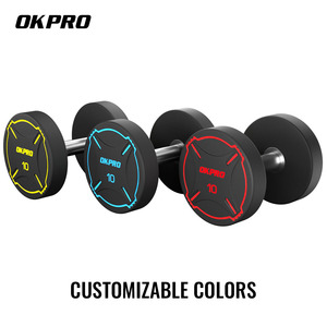 Fitness Equipment Black Urethane PU Round Free Weights Commercial <strong>Dumbbell</strong> - Product Image 2