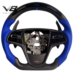 Volant sport personnalisé en fibre de carbone <span class=keywords><strong>v</strong></span>éritable V8carbon pour ATS ATSV <span class=keywords><strong>CTS</strong></span> CTSV ELR, accessoires de voiture, pièces automobiles, modification, style racing. - Product Image 5
