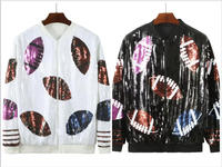 Blouson Bomber à Paillettes pour Femme, Motif Football Scintillant, Veste Universitaire Oversize, Vêtement d'Extérieur Streetwear Tendance, Manteau de Soirée, Vente en Gros