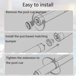 Extensión de Taco de Billar de Fibra de Carbono de 8 Pulgadas con Tornillo Trasero y Parachoques para Tacos de Snooker y Billar Predator/Mezz/How/JF/Universal - Product Image 3